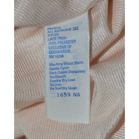 Vintage JCPenny JCP Blush Pink Nylon Camisole Slip Tank Top Lace Trim Size 40 L - Picture 10 of 11